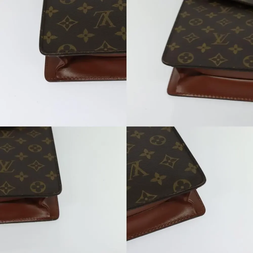 Louis Vuitton Monogram Porte Documents Bandouliere Business Bag Brown